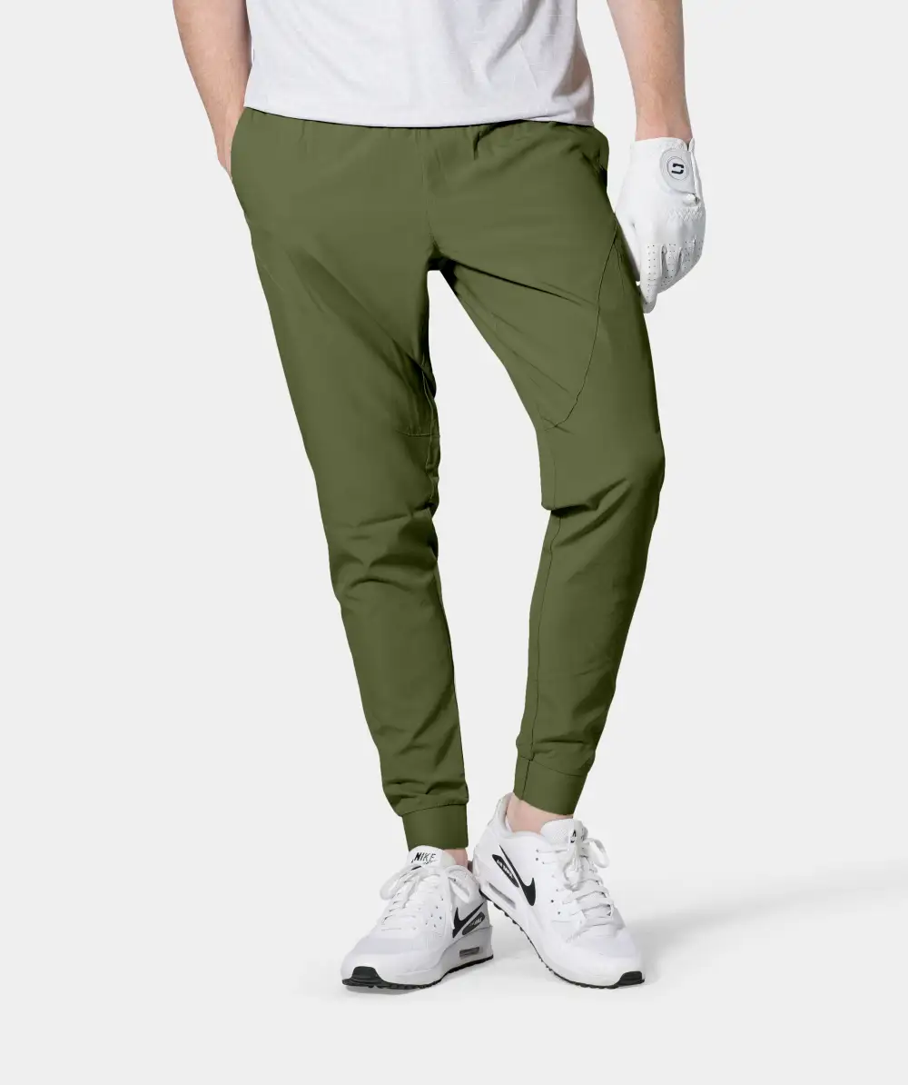 49426d421a7e6389bf13110a32a9a5cc077413b3 LUXE GOLF JOGGERS - KHAKI - Image 1