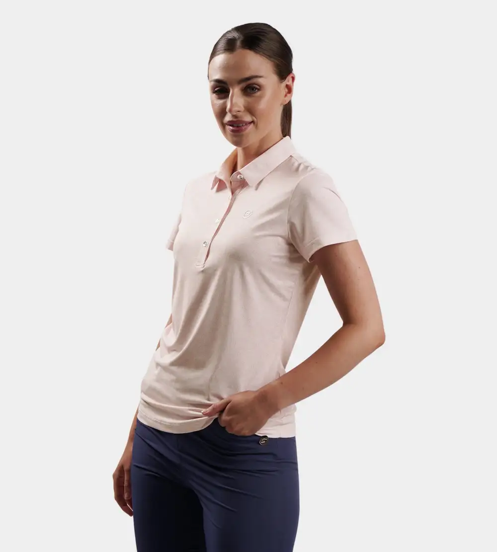 9ee89e2ddcd346ba985e1bfffce60d5e1ae97f5c LADIES PETAL POLO - BLUSH - Image 1