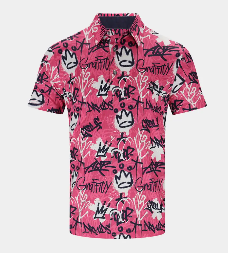 afdc9be783cf8ddbbb9348600c3ea68d4a23d519 GRAFFITI POLO - PINK - Image 1